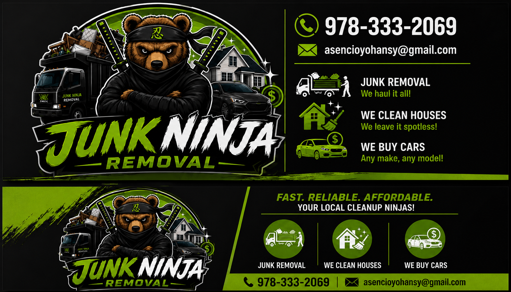 Junk Ninja Removal — junk removal, house cleaning, and we buy cars